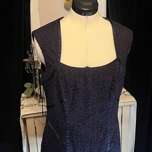Cache’  Navy Blue Lace Dress Size 14